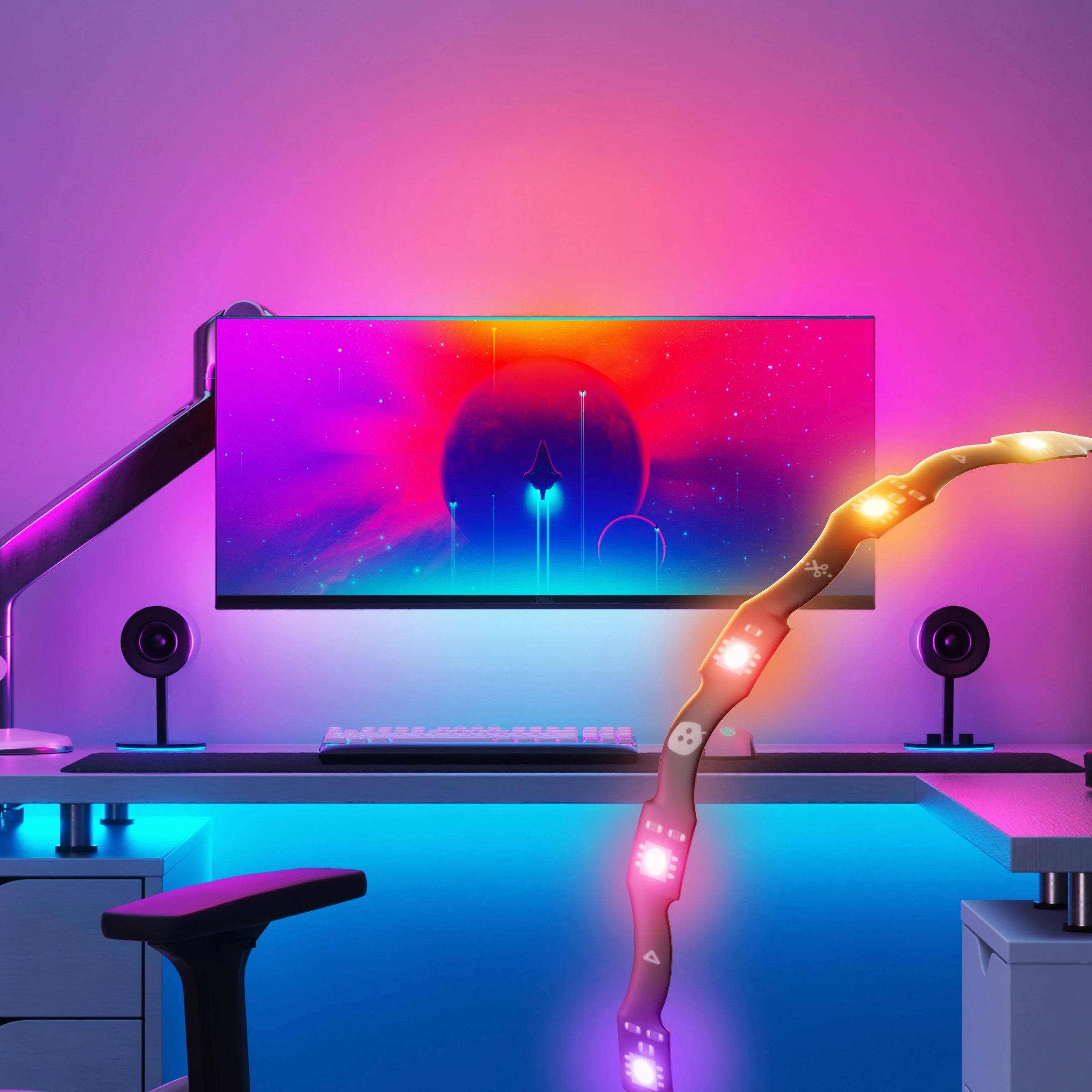 HyperGear HyperNova LED Strip Lights 10ft Multi-Color & Adjustable (15