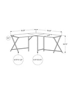 55inches Dark Taupe Top and Black Metal Corner Computer Desk