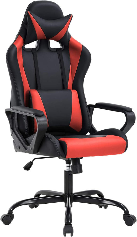 Gaming Chair Racing Chair Office Chair Ergonomic High-Back Leather Chair Reclining Computer Desk Chair Executive Swivel Rolling Chair with Adjustable Headrest Lumbar Support for Women, Men-0