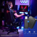 Gaming Chair with Footrest Speakers Video Game Chair Bluetooth Music Heavy Duty Ergonomic Computer Office Desk Chair (Gray)-4