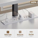 Spacious Computer Desk with LED Light and Storage-4