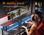 48 Inch Computer Desk with Power Outlets & LED Lights, Gaming Desk