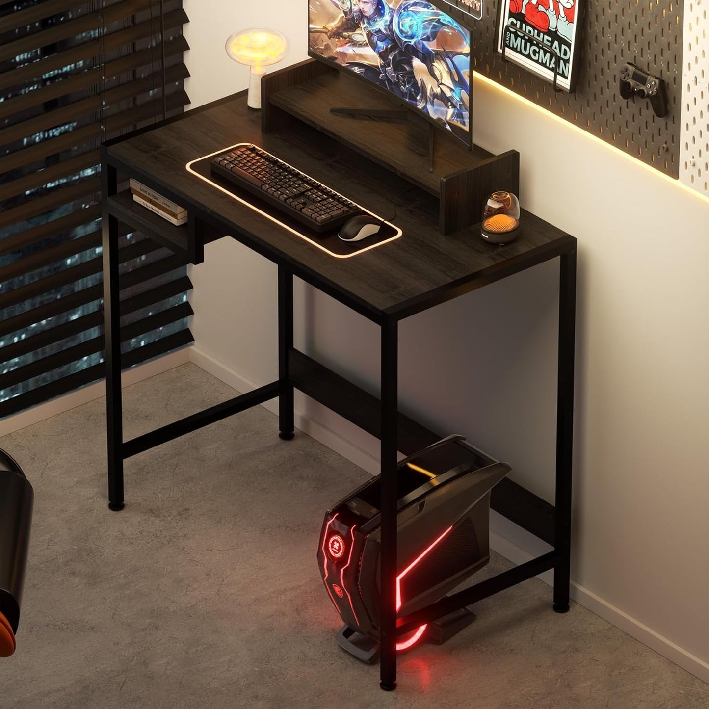 Computer Desk - 32 Inch Home Office Desk with Storage, Gaming Desk