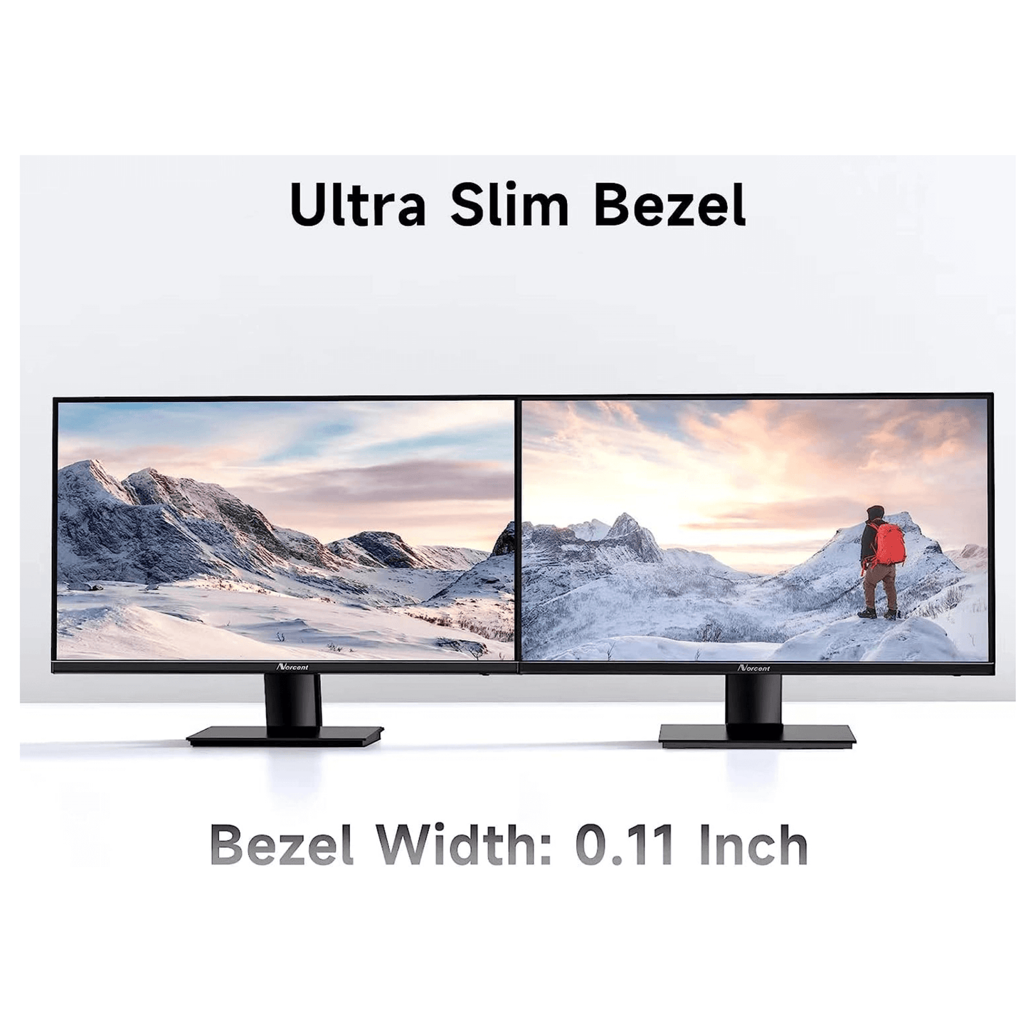 Norcent 27 Inch Frameless Computer Monitor FHD 75HZ VA with Built-In S
