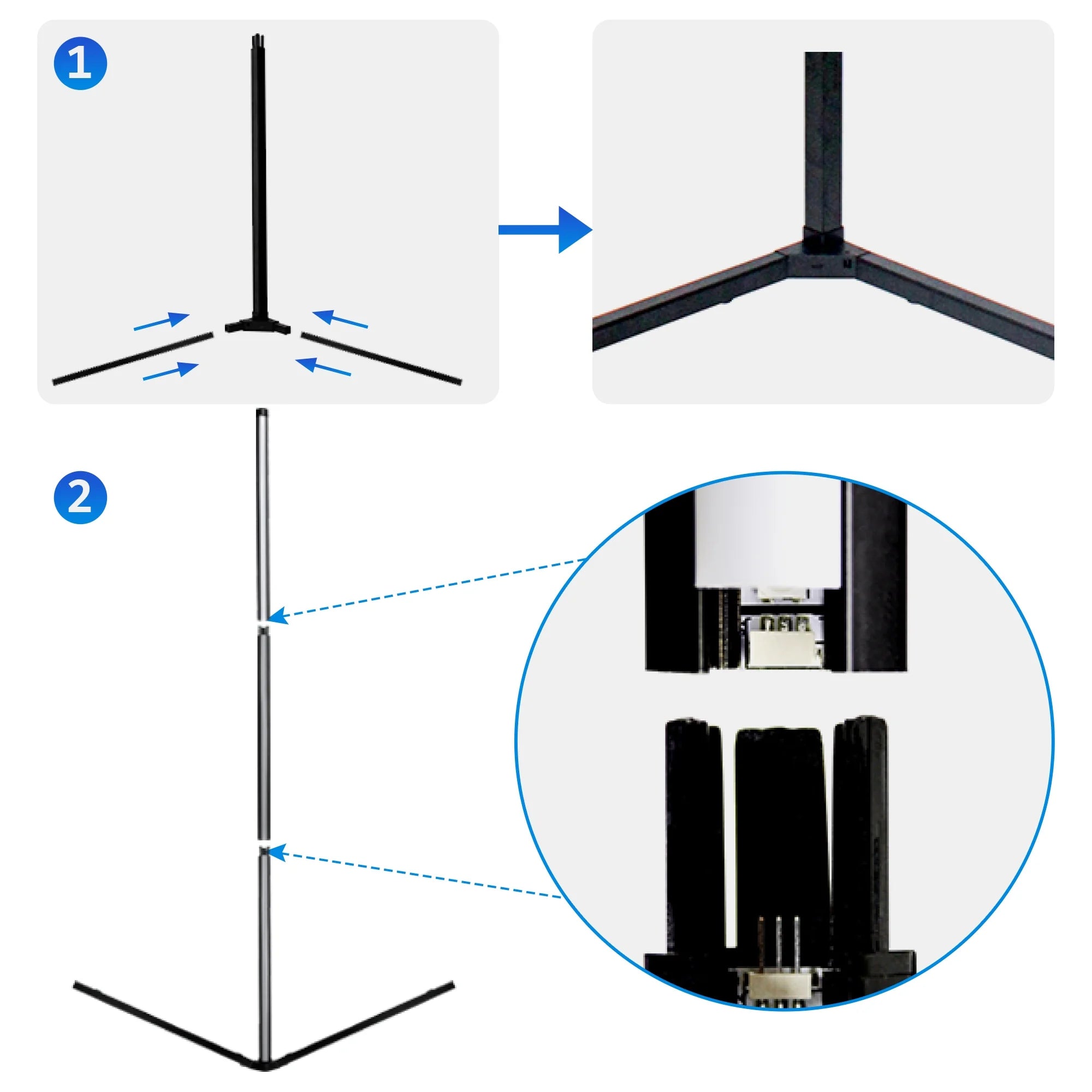 Led Corner Floor Lamp, Smart RGB Floor Lamp with App&Remote, 16