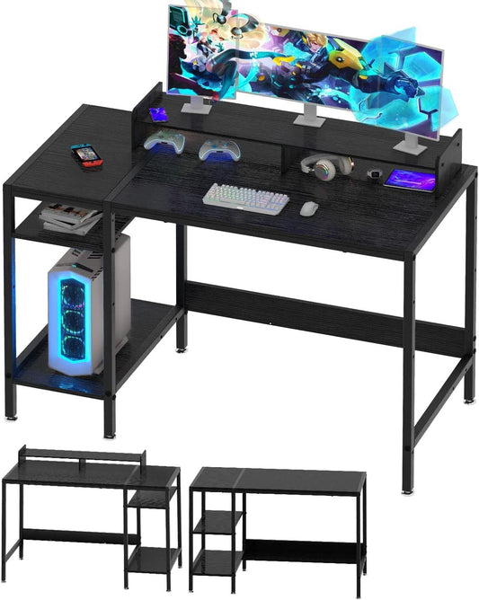 Computer Desk - 47” Gaming Desk, Home Office Desk with Storage, Small
