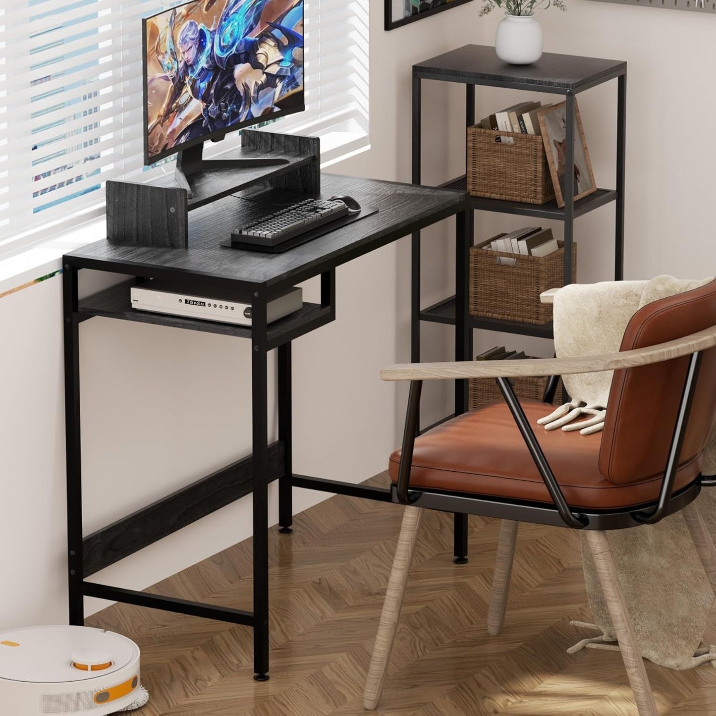 Computer Desk - 32 Inch Home Office Desk with Storage, Gaming Desk