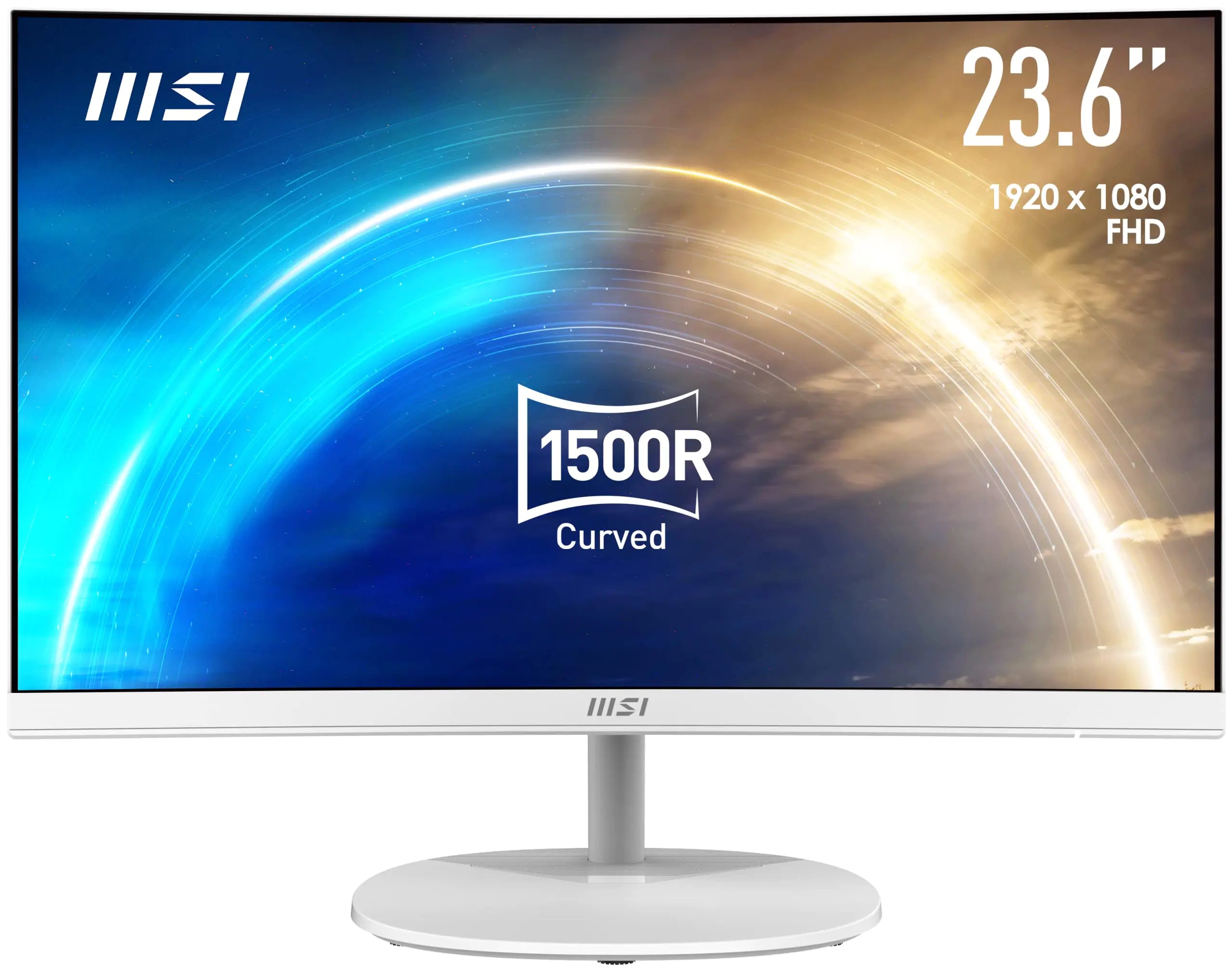 MSI Pro MP241CAW 24" Monitor 1920 x 1080 (FHD) Curved VA 75Hz TUV Certified Eyesight Protection 4ms Displayport HDMI TiltWhite