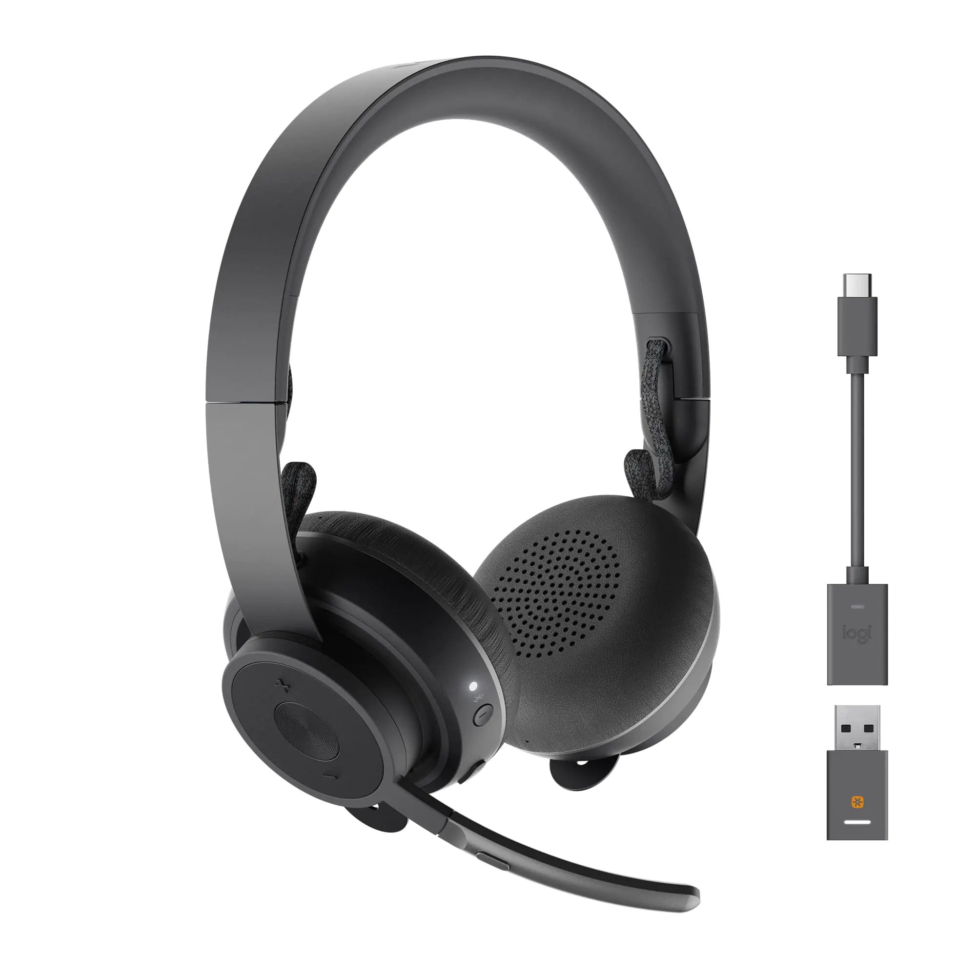 Logitech Zone 900 On-Ear Wireless Bluetooth Headset with Advanced Noise-canceling Microphone Connect up to 6 Wireless Devices with one Receiver Quick Access to ANC and Bluetooth