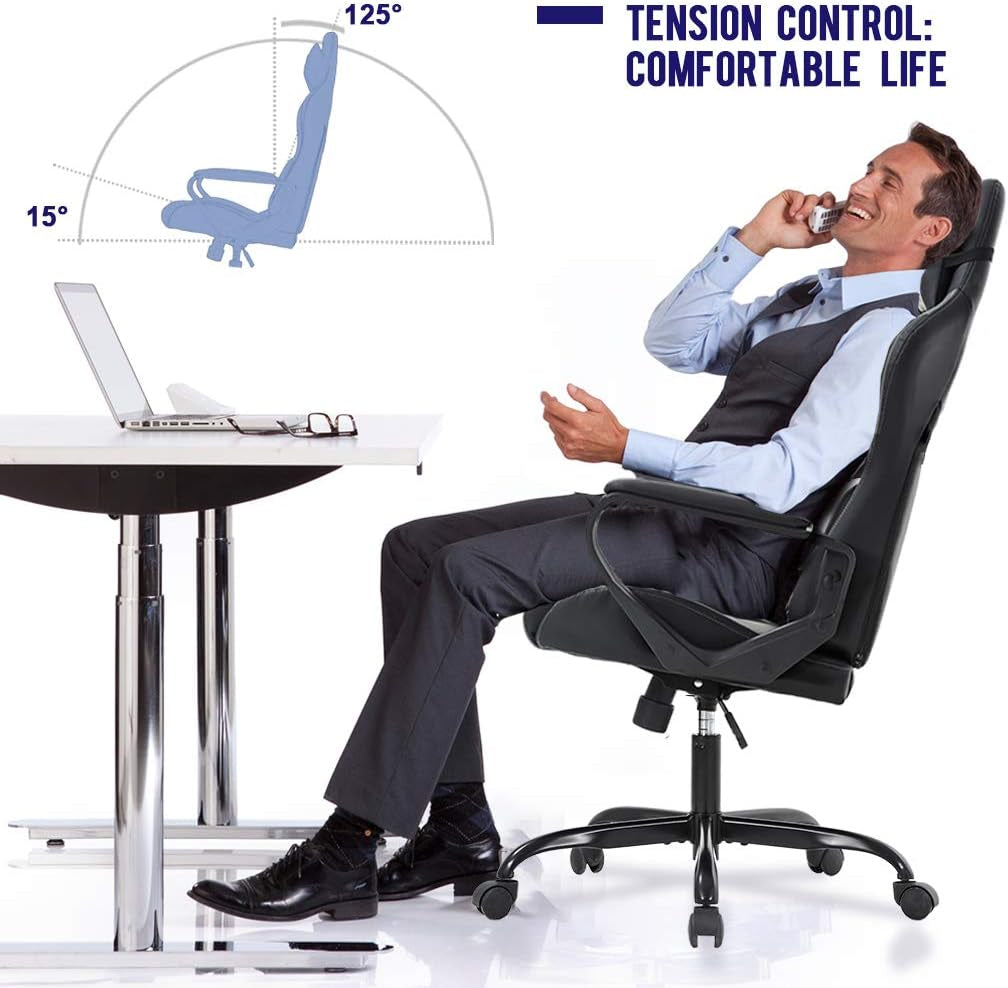 Ergonomic Gaming Chair with Lumbar Support (White)-1