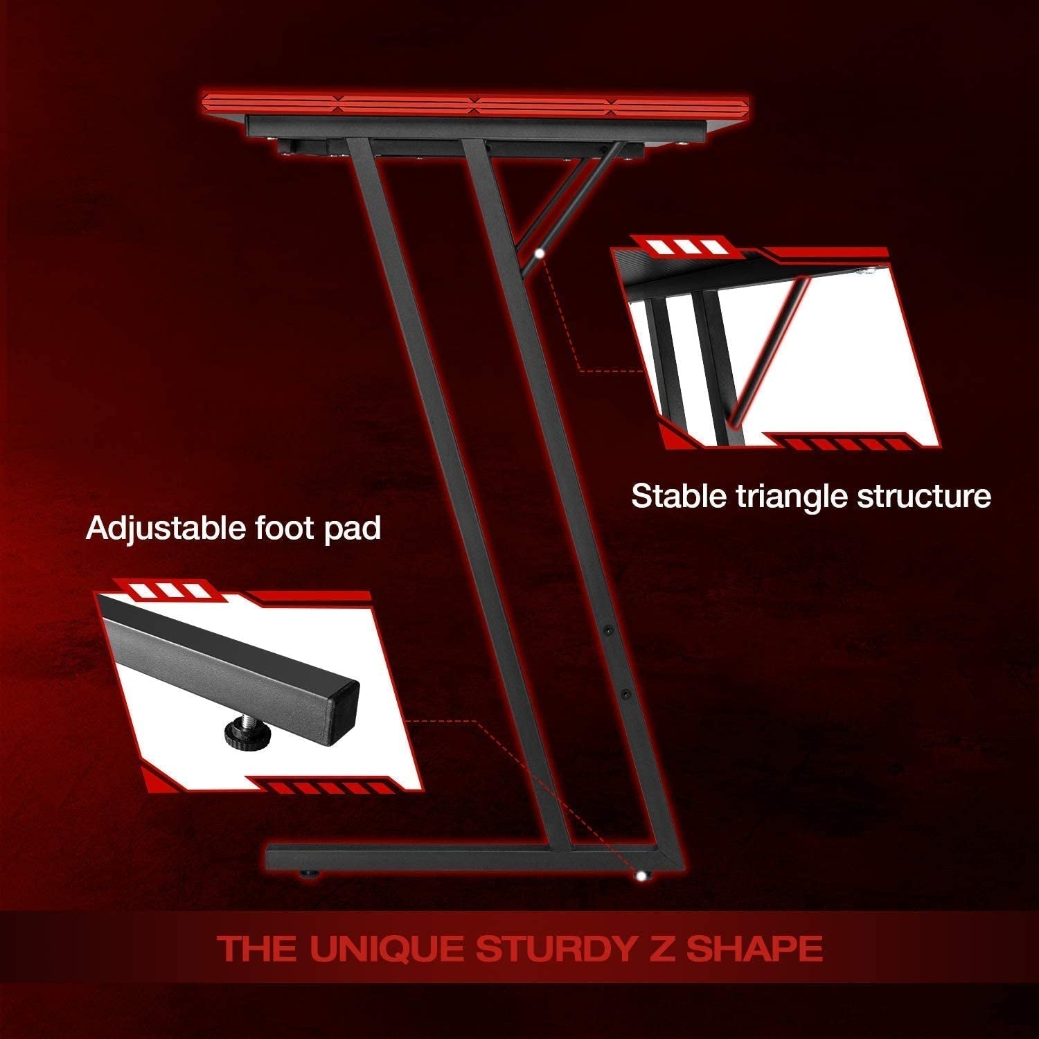 L Shaped Gaming Desk Computer Corner Desk PC Gaming Desk Table with