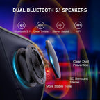 Gaming Chair with Footrest Speakers Video Game Chair Bluetooth Music Heavy Duty Ergonomic Computer Office Desk Chair (Gray)-3