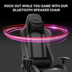 Gaming Chair with Footrest Speakers Video Game Chair Bluetooth Music