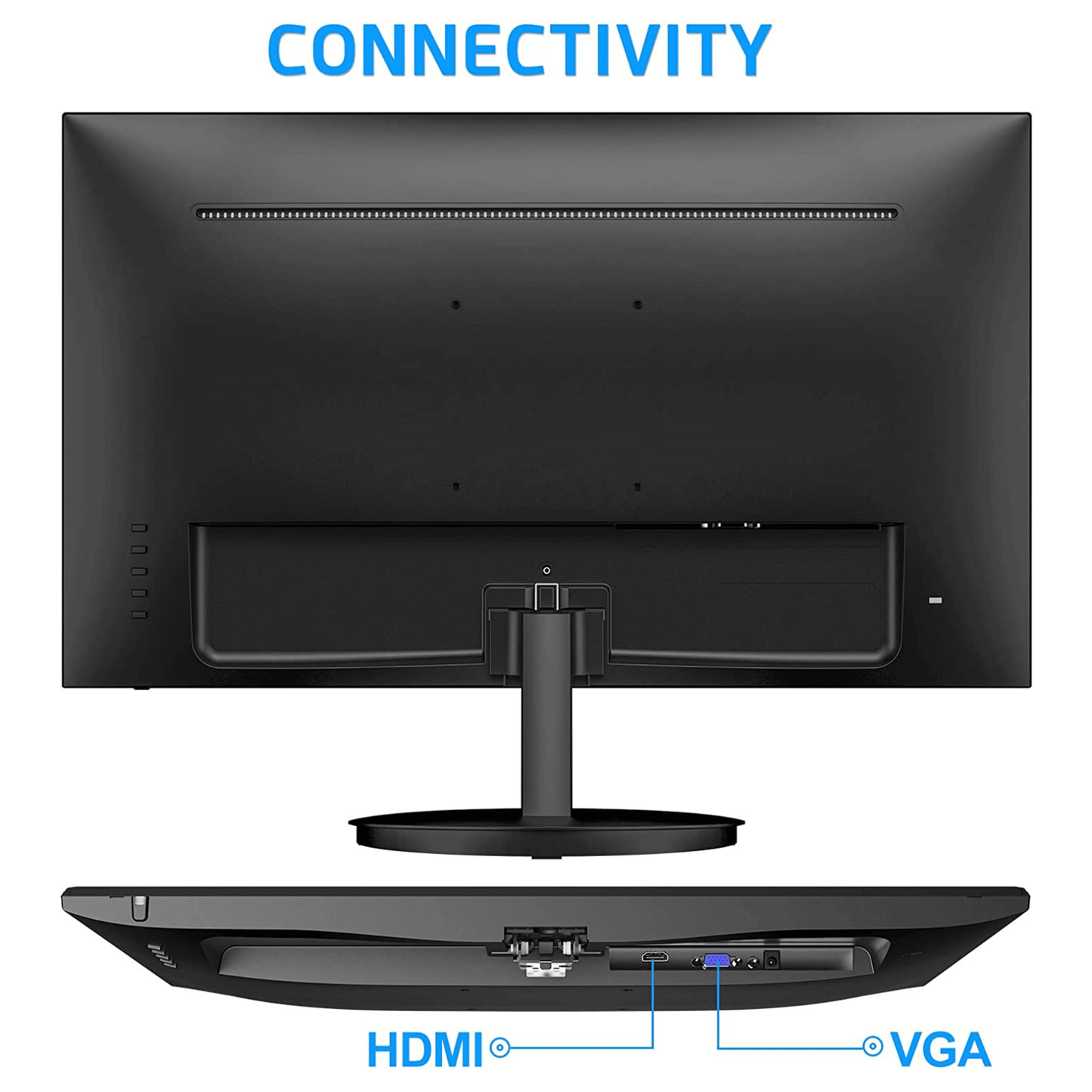 Norcent 24 Inch Frameless Computer Monitor FHD 75HZ VA with Built-In S